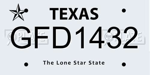 GFD1432 Texas License Plate
