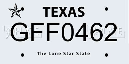 GFF0462 Texas License Plate