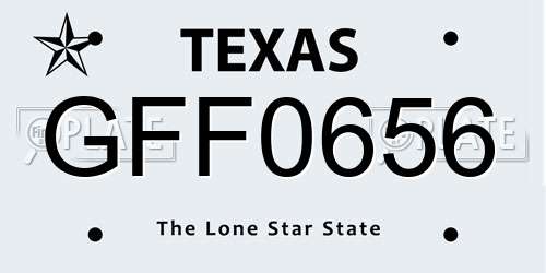 GFF0656 Texas License Plate