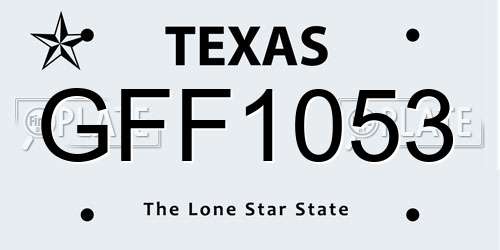 GFF1053 Texas License Plate