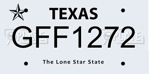 GFF1272 Texas License Plate