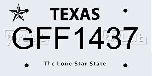 GFF1437 Texas License Plate
