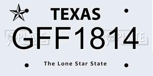 GFF1814 Texas License Plate