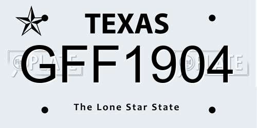 GFF1904 Texas License Plate