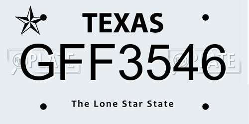 GFF3546 Texas License Plate