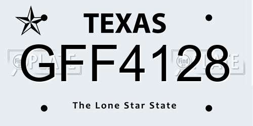GFF4128 Texas License Plate