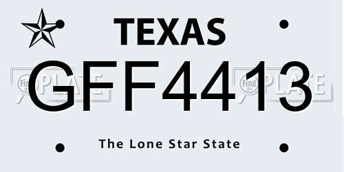 GFF4413 Texas License Plate