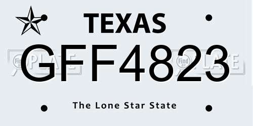 GFF4823 Texas License Plate