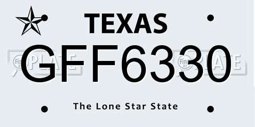 GFF6330 Texas License Plate