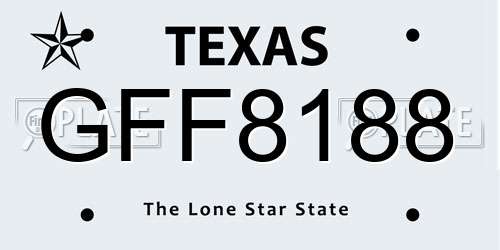 GFF8188 Texas License Plate