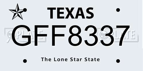 GFF8337 Texas License Plate