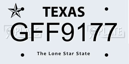 GFF9177 Texas License Plate