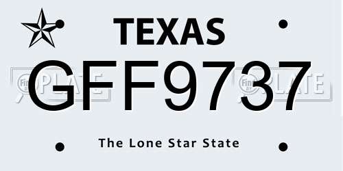 GFF9737 Texas License Plate