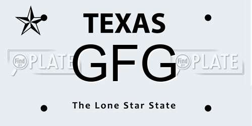 GFG Texas License Plate