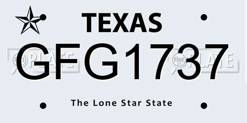 GFG1737 Texas License Plate