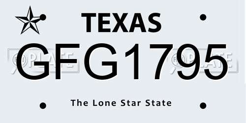 GFG1795 Texas License Plate