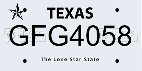 GFG4058 Texas License Plate