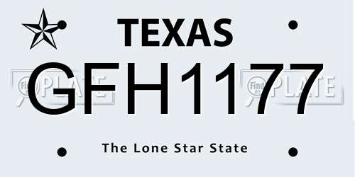 GFH1177 Texas License Plate