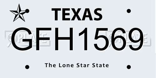 GFH1569 Texas License Plate