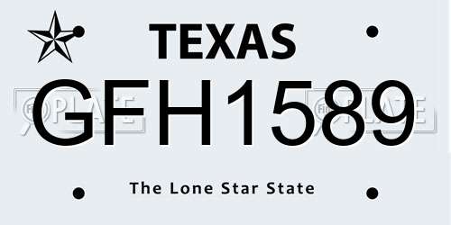 GFH1589 Texas License Plate