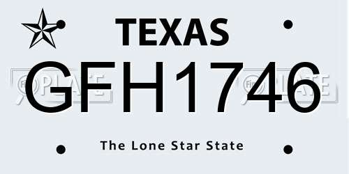 GFH1746 Texas License Plate