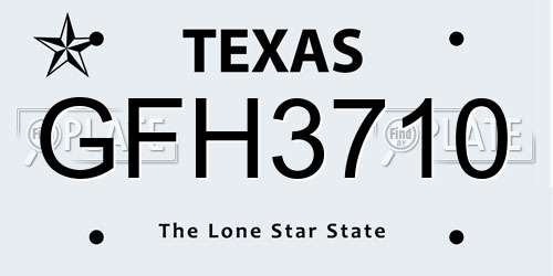 GFH3710 Texas License Plate