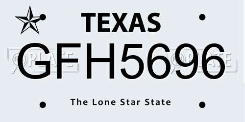 GFH5696 Texas License Plate