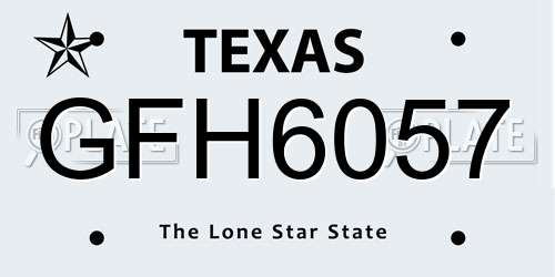 GFH6057 Texas License Plate