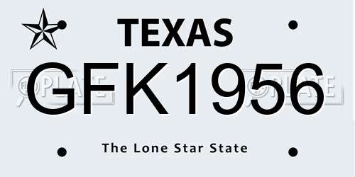 GFK1956 Texas License Plate