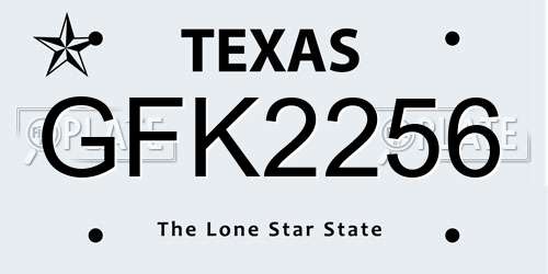 GFK2256 Texas License Plate
