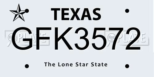 GFK3572 Texas License Plate