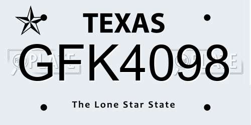 GFK4098 Texas License Plate