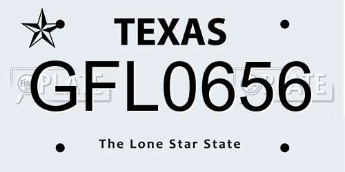 GFL0656 Texas License Plate