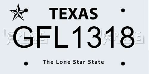 GFL1318 Texas License Plate