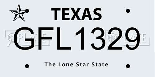 GFL1329 Texas License Plate