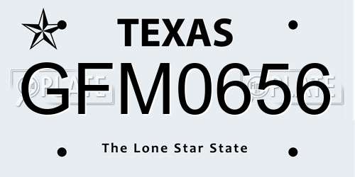 GFM0656 Texas License Plate