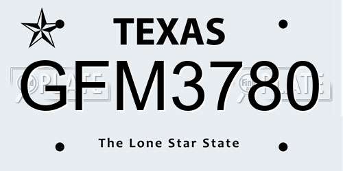 GFM3780 Texas License Plate