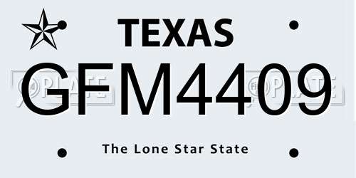 GFM4409 Texas License Plate