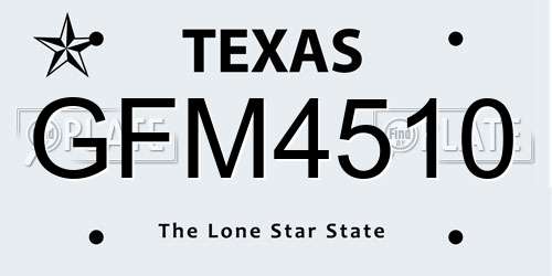 GFM4510 Texas License Plate
