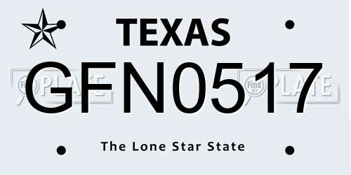 GFN0517 Texas License Plate