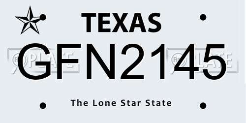 GFN2145 Texas License Plate
