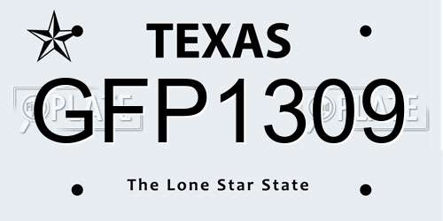 GFP1309 Texas License Plate