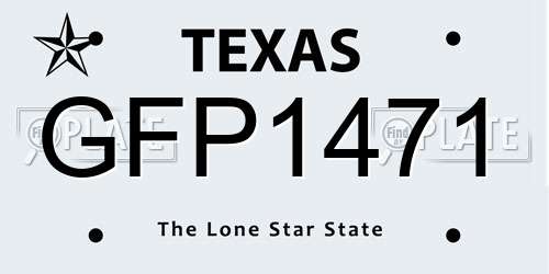 GFP1471 Texas License Plate