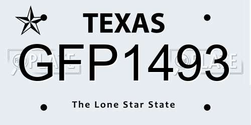 GFP1493 Texas License Plate