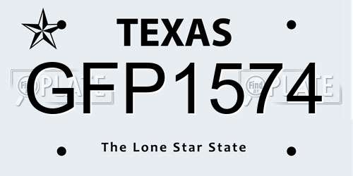 GFP1574 Texas License Plate