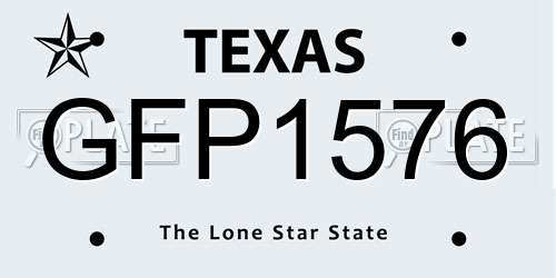 GFP1576 Texas License Plate