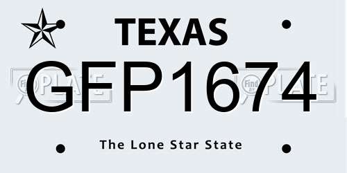 GFP1674 Texas License Plate