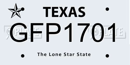 GFP1701 Texas License Plate
