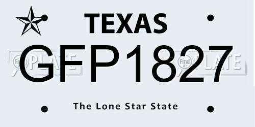 GFP1827 Texas License Plate