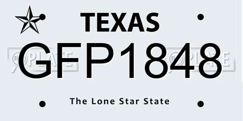 GFP1848 Texas License Plate